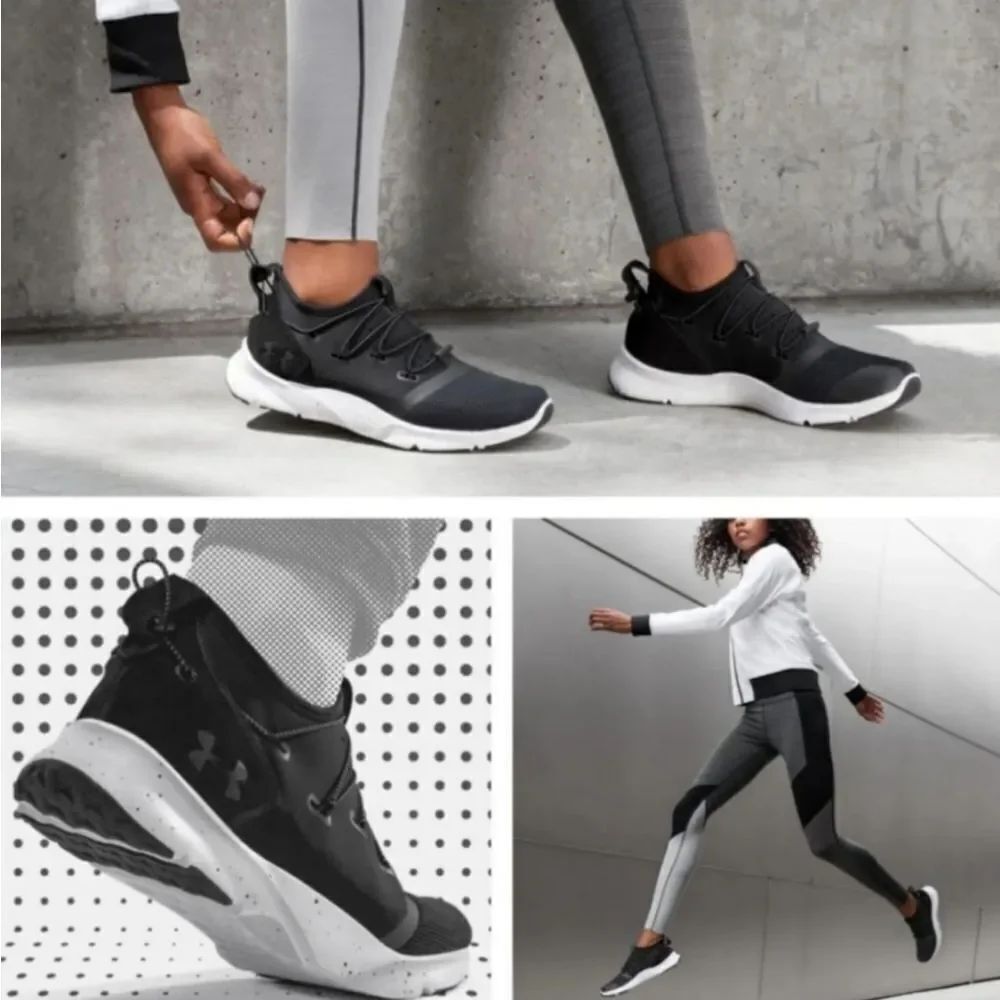 Under Armour Women's Drift 2 Black and White Running Shoes Size 7 1/2